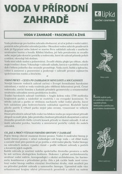 Voda v přírodní zahradě