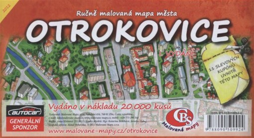 Ručně malovaná mapa města Otrokovice