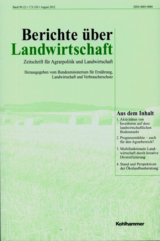 Berichte über Landwirtschaft :Zeitschrift für Agrarpolitik und Landwirtschaft