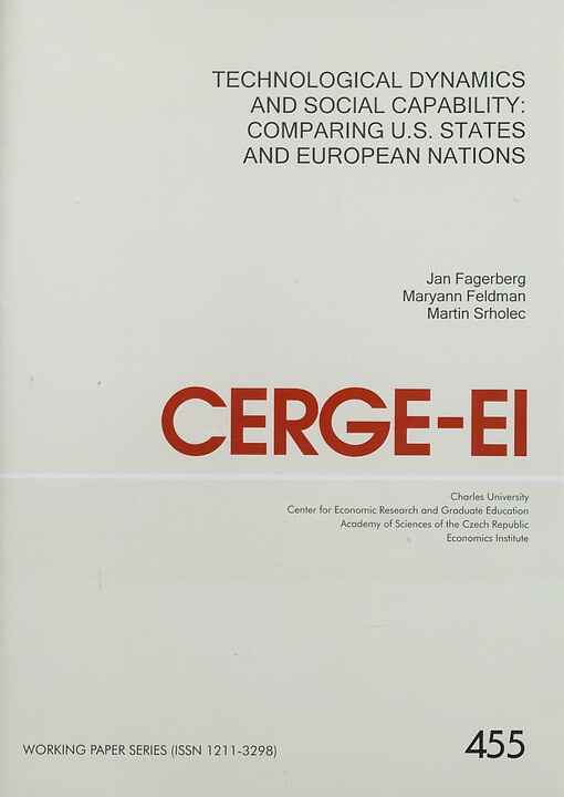 Technological dynamics and social capability :comparing U.S. States and European nations