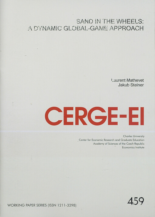 Sand in the wheels :a dynamic global-game approach