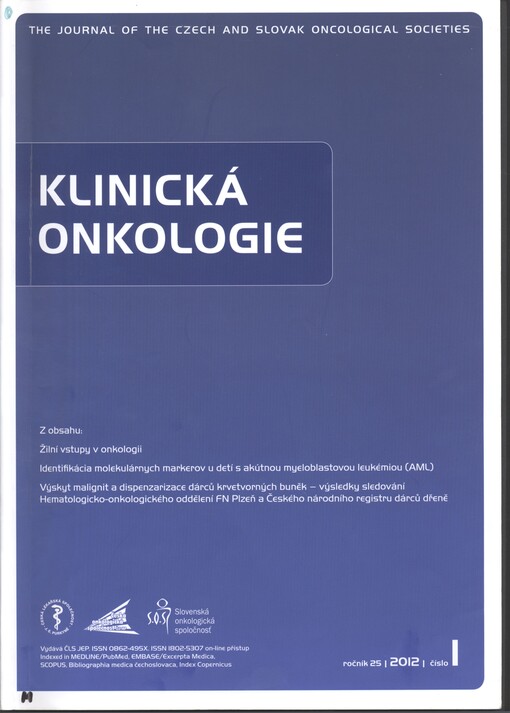 Klinická onkologie : časopis České a Slovenské onkologické společnosti