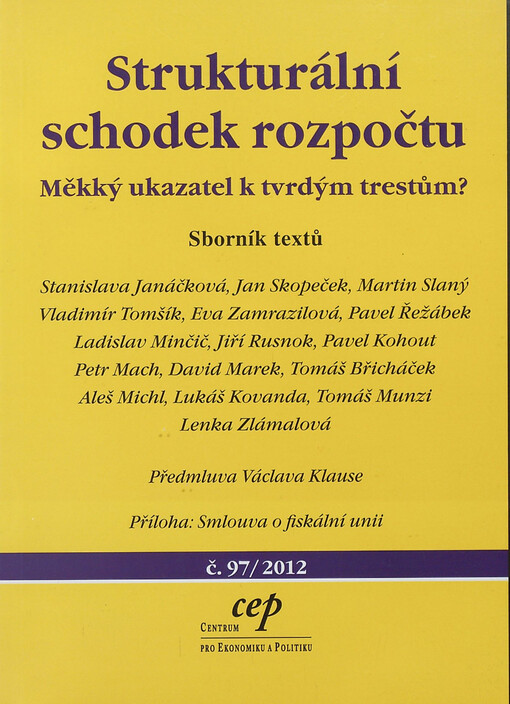 Strukturální schodek rozpočtu :měkký ukazatel k tvrdým trestům? : sborník textů