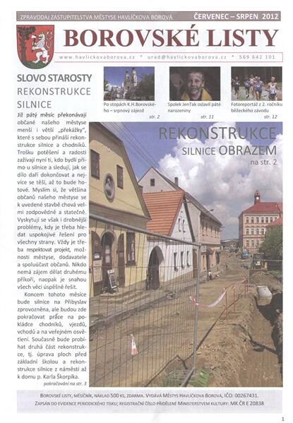 Borovské listy :zpravodaj zastupitelstva městyse Havlíčkova Borová
