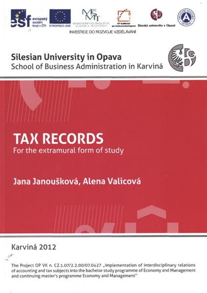 Tax records :for the extramural form of study