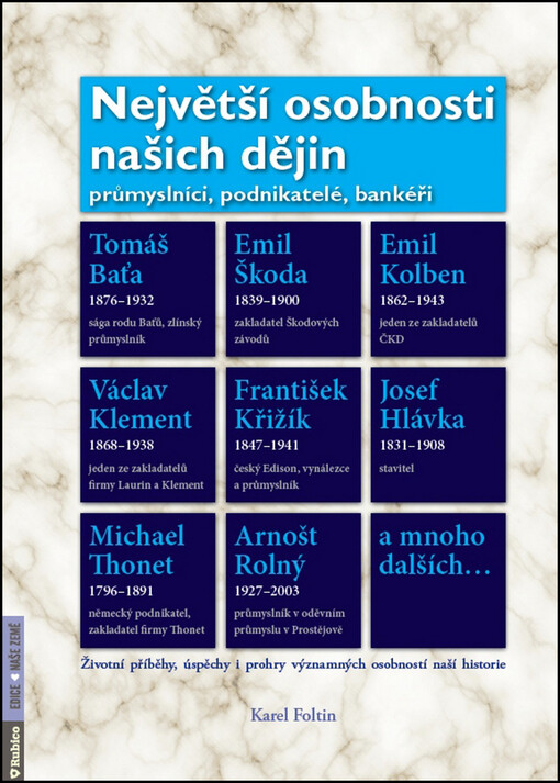 Největší osobnosti našich dějin :průmyslníci, podnikatelé, bankéři : životní příběhy, úspěchy i prohry významných osobností naší historie