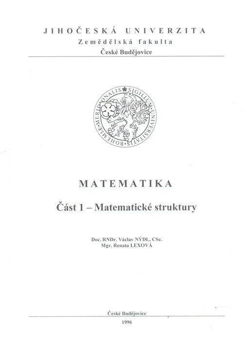 Matematika.Část 1,Matematické struktury