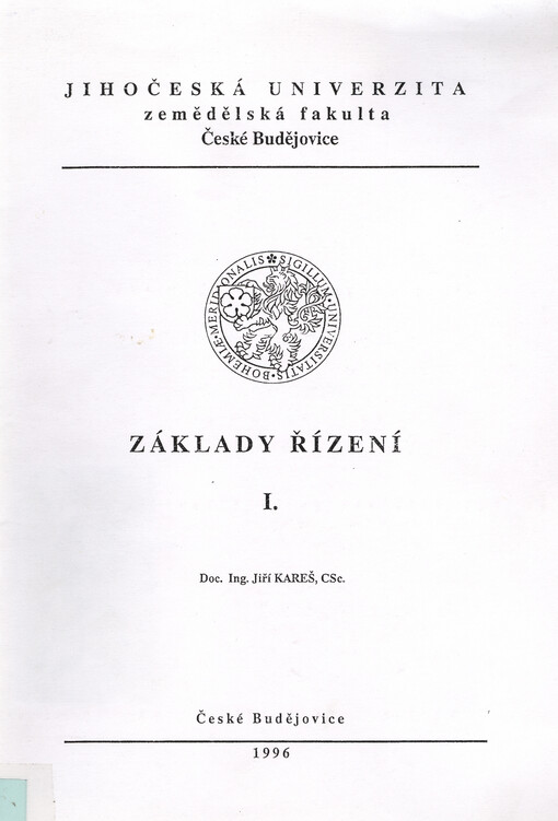 Základy řízení I