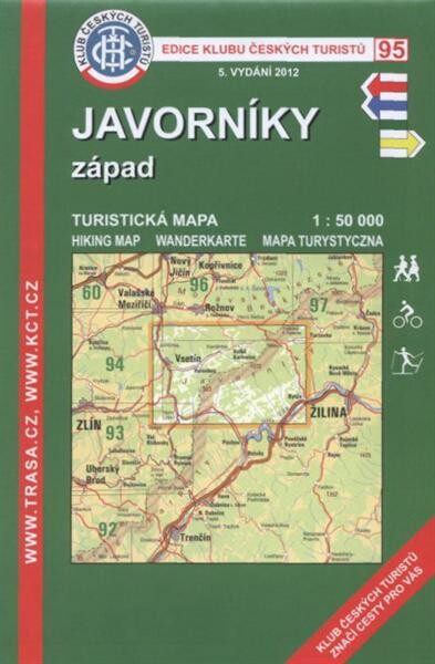 Javorníky - západturistická mapa 1:50 000