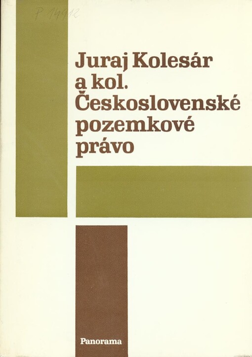 Československé pozemkové právo :celost. vysokošk. učebnice pro stud. právnických fakult