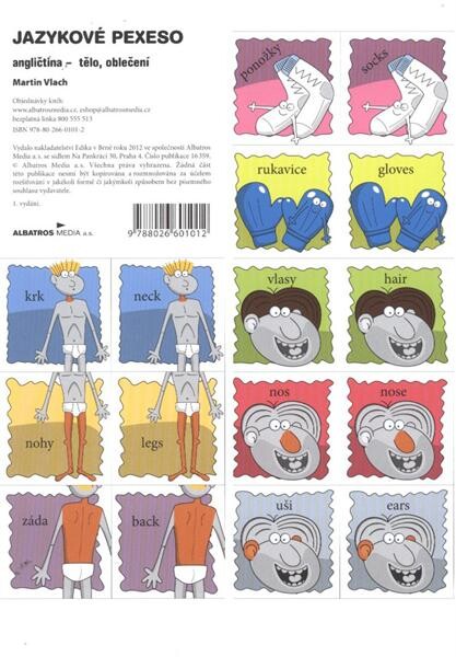 Angličtina - tělo, oblečeníjazykové pexeso