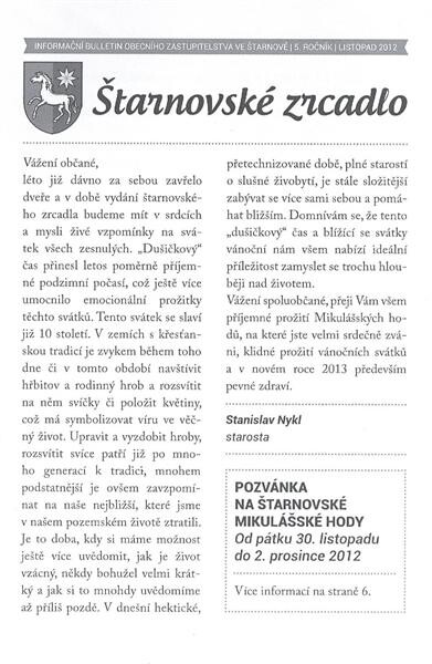 Štarnovské zrcadlo :informační bulletin obecního zastupitelstva ve Štarnově