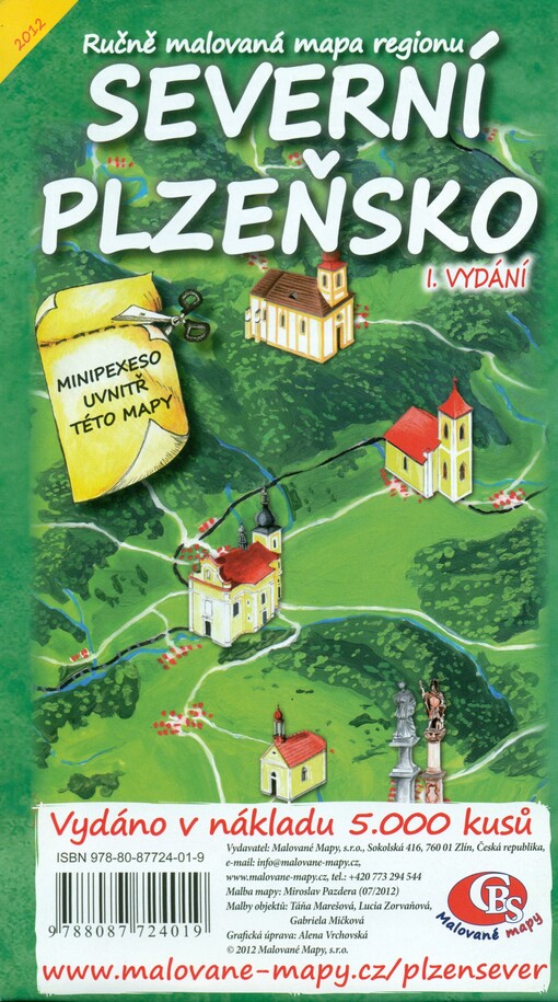 Ručně malovaná mapa regionu Severní Plzeňsko