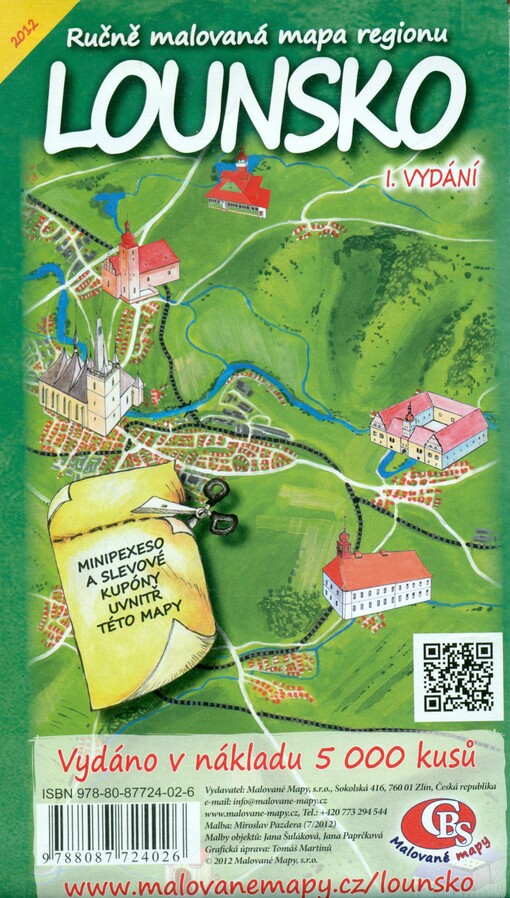 Ručně malovaná mapa regionu Lounsko