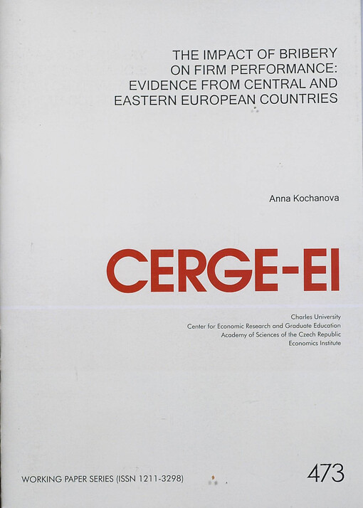 The impact of bribery on firm performance :evidence from Central and Eastern European countries