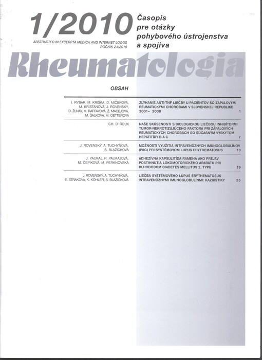 Rheumatologia : časopis pre otázky pohybového ústrojenstva a spojiva