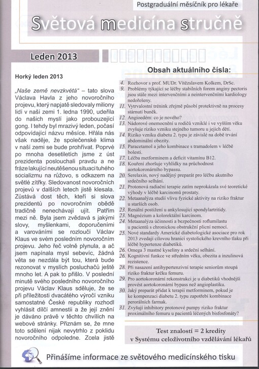 Světová medicína stručně : postgraduální měsíčník pro lékaře