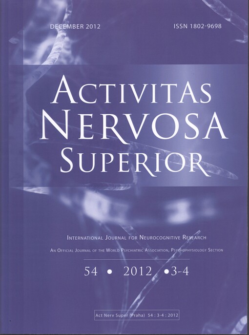 Activitas Nervosa Superior : International Journal for Neurocognitive Research