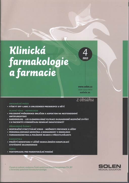 Klinická farmakologie a farmacie