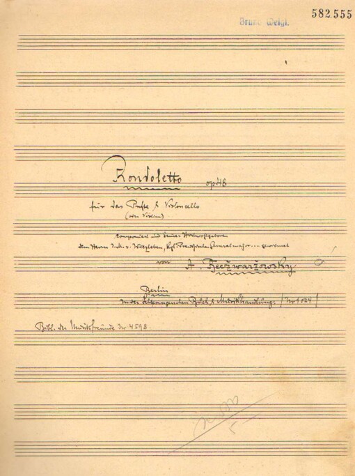 Rondoletto, op. 48 für das Pnfte & Violoncello (oder Viioline) /