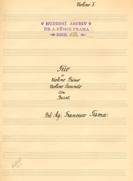 Trio a violino primo, violino secundo con basso /