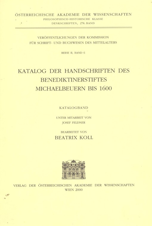 Katalog der Handschriften des Benediktinerstiftes Michaelbeuern bis 1600.Registerband