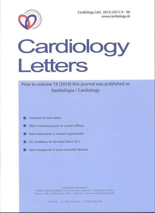 Cardiology letters : multilingual journal published by Slovak Society of Cardiology