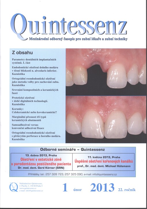 Quintessenz : mezinárodní odborný časopis pro zubní lékaře a zubní techniky