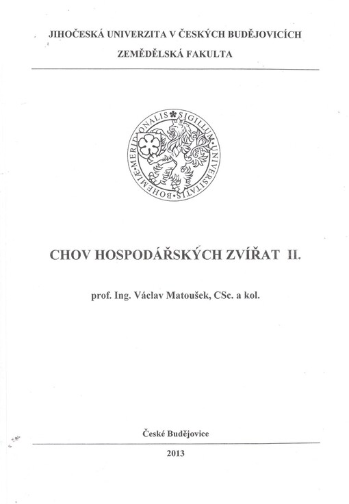 Chov hospodářských zvířat II.