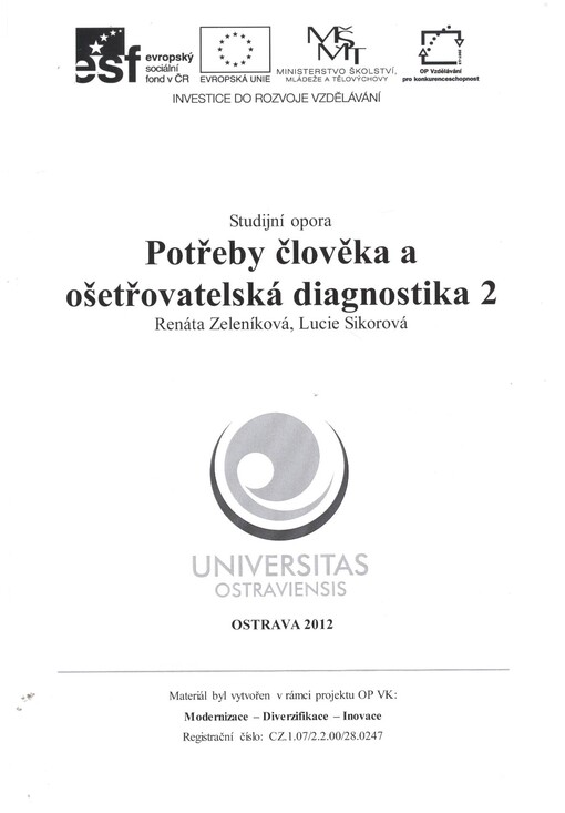 Potřeby člověka a ošetřovatelská diagnostika 2