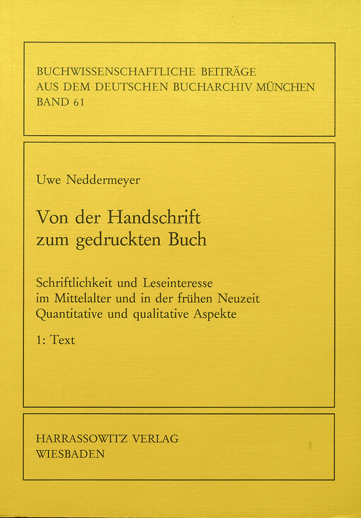 Von der Handschrift zum gedruckten Buch 