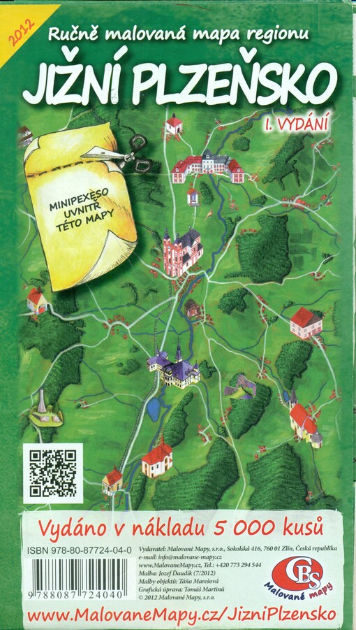 Ručně malovaná mapa regionu Jižní Plzeňsko