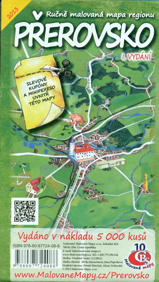 Ručně malovaná mapa regionu Přerovsko