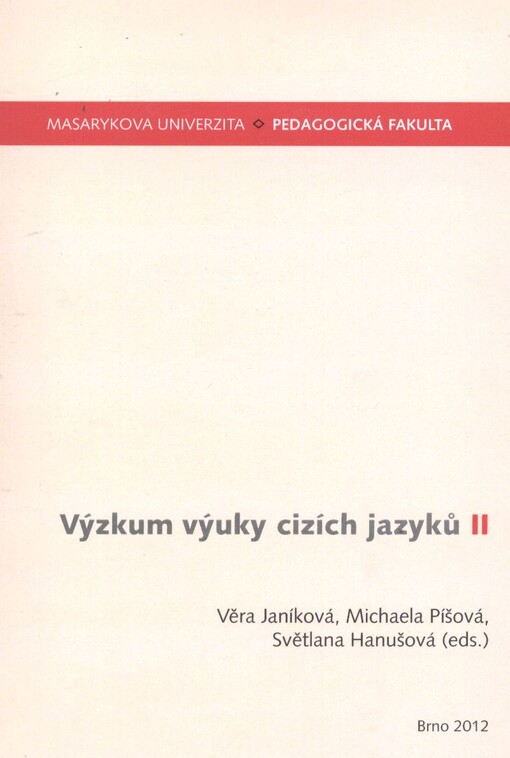 Výzkum výuky cizích jazyků II