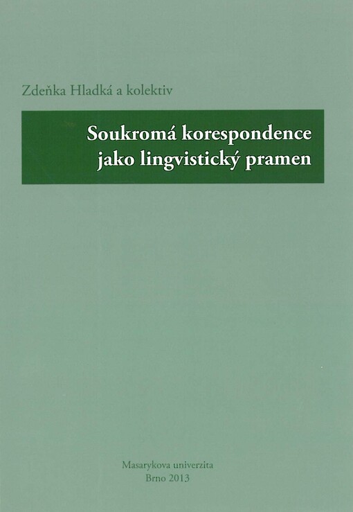 Soukromá korespondence jako lingvistický pramen