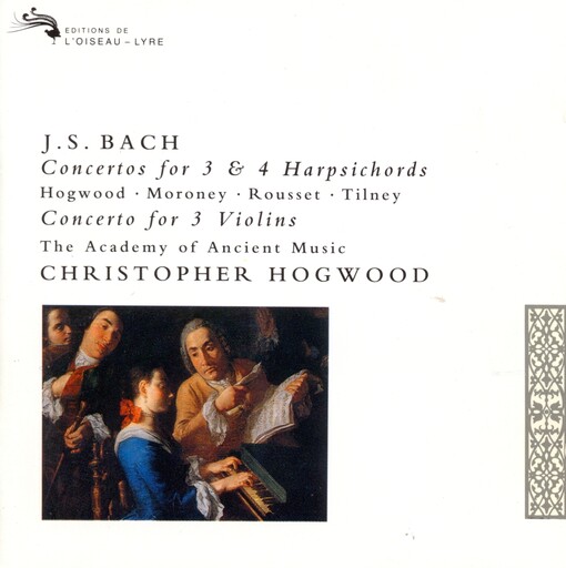Concerto for 3 violins Concertos for 3 & 4 harpsichords / J.S. Bach.  Concerto for 74 violins / Vivaldi