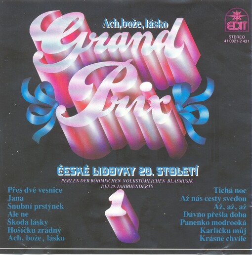 Grand Prix české lidovky 20. století.č. 1,Ach, bože, lásko