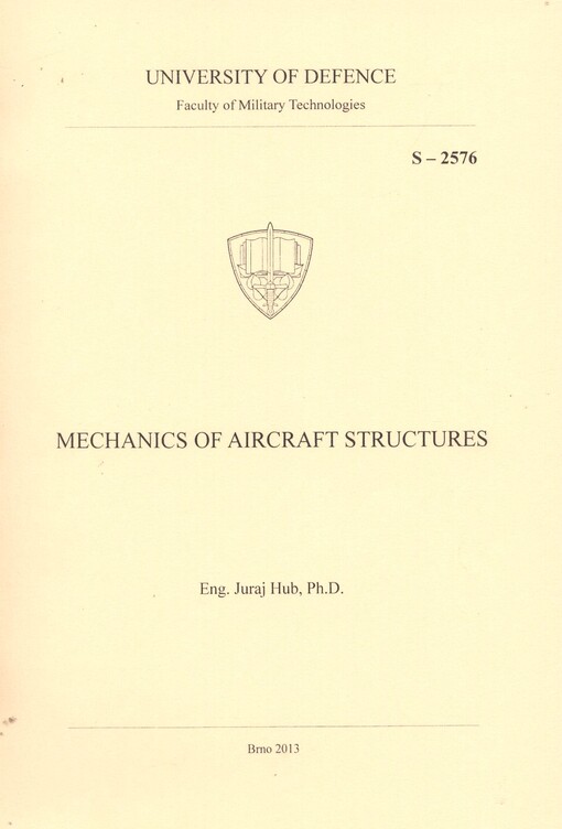 Mechanics of aircraft structures :lecture notes