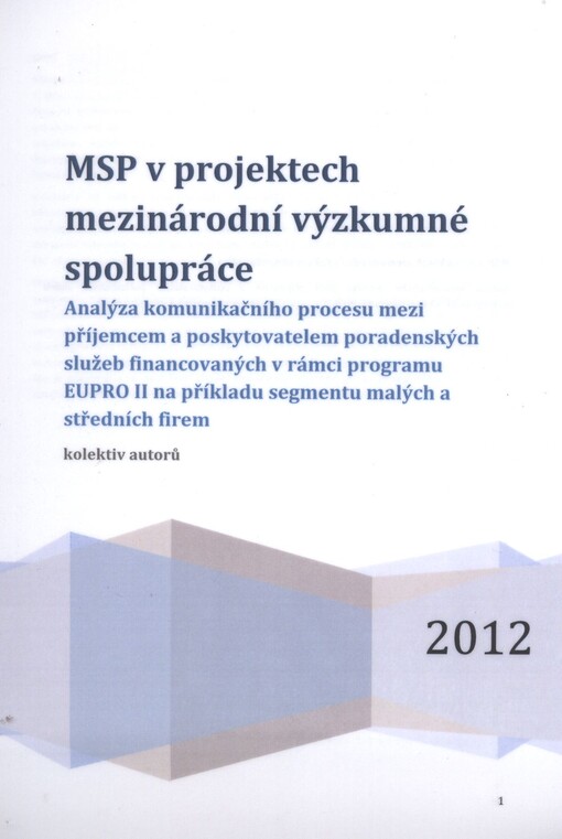 MSP v projektech mezinárodní výzkumné spolupráce