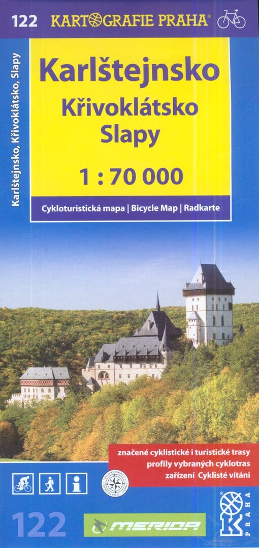 Karlštejnsko, Křivoklátsko, Slapycykloturistická mapa 1:70 000