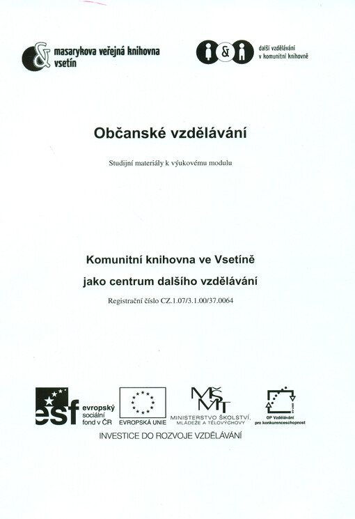 Občanské vzdělávání :studijní materiály k výukovému modulu