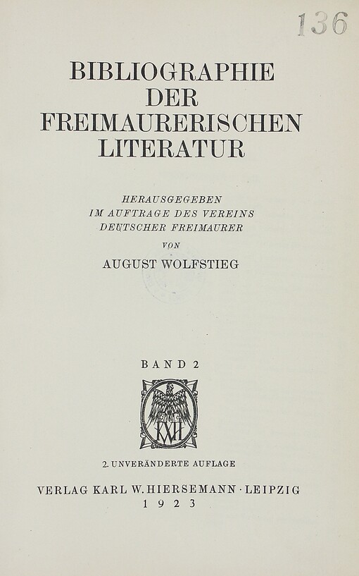 Bibliographie der freimaurerischen Literatur.