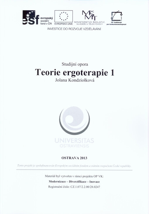 Teorie ergoterapie 1 :studijní opora