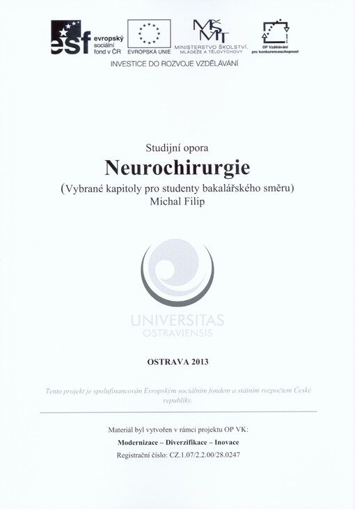 Neurochirugie :(vybrané kapitoly pro studenty bakalářského směru) : studijní opora