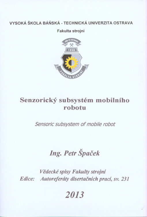 Senzorický subsystém mobilního robotu =Sensoric subsystem of mobile robot