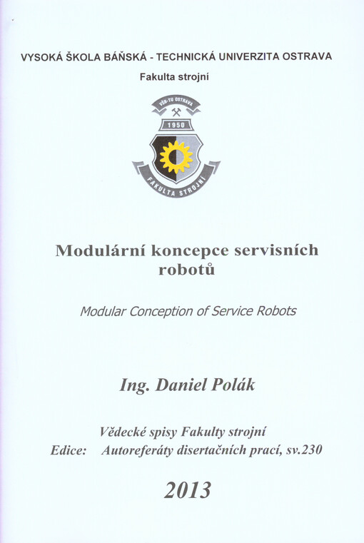 Modulární koncepce servisních robotů =Modular conception of service robots
