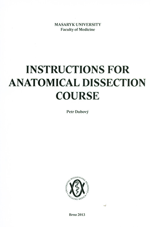 Instructions for anatomical dissection course