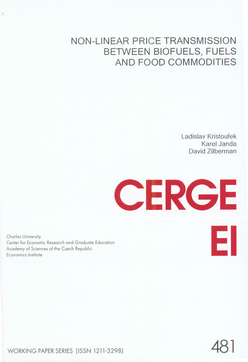 Non-linear price transmission between biofuels, fuels and food commodities