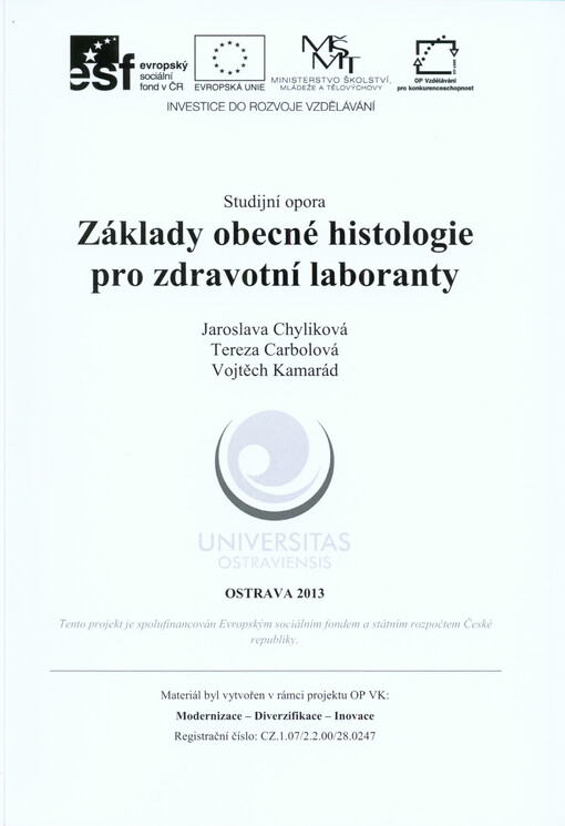 Základy obecné histologie pro zdravotní laboranty :studijní opora