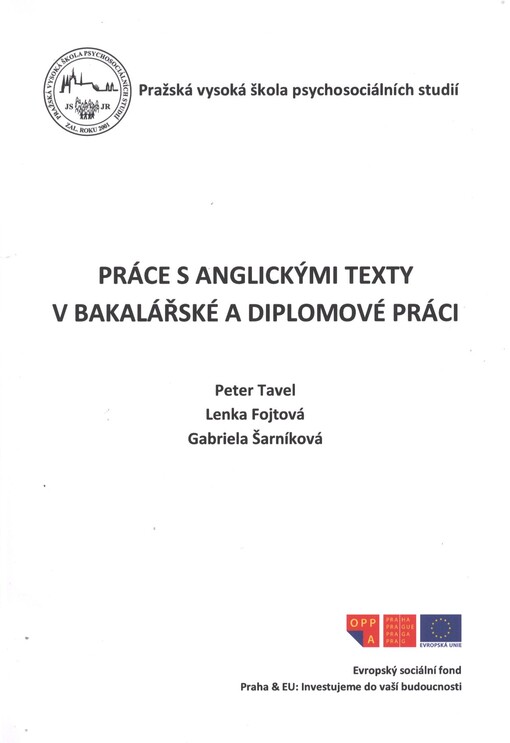 Práce s anglickými texty v bakalářské a diplomové práci